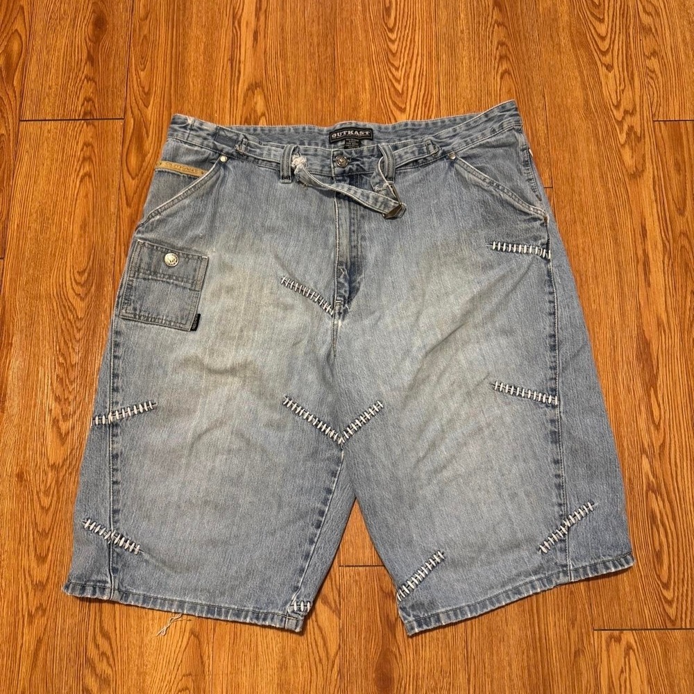 OutKast Men's Jean Shorts Jorts Size 40 Baggy Y2K Skater Stitched Wide